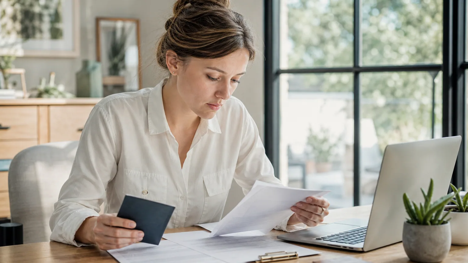 Salariée d'une PME préparant son dossier de détachement avant une mission professionnelle à l'étranger
