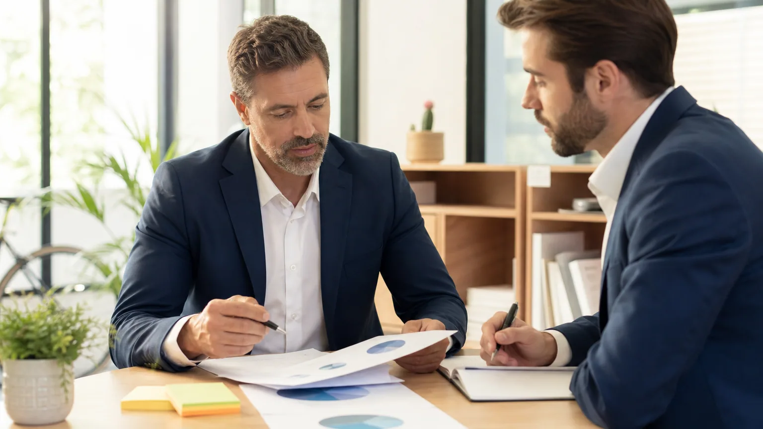 Associés de SARL répartissant les parts sociales lors de la création de leur entreprise